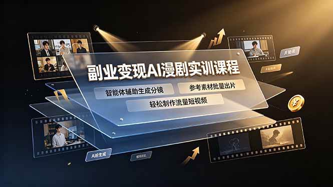 (7.05)副业变现AI漫剧实训课程，智能体辅助生成分镜，参考素材批量出片，轻松制作流量短视频