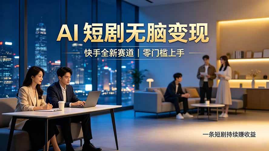 (7.28)别乱找副业了，快手 AI 短剧零门槛长久被动增收