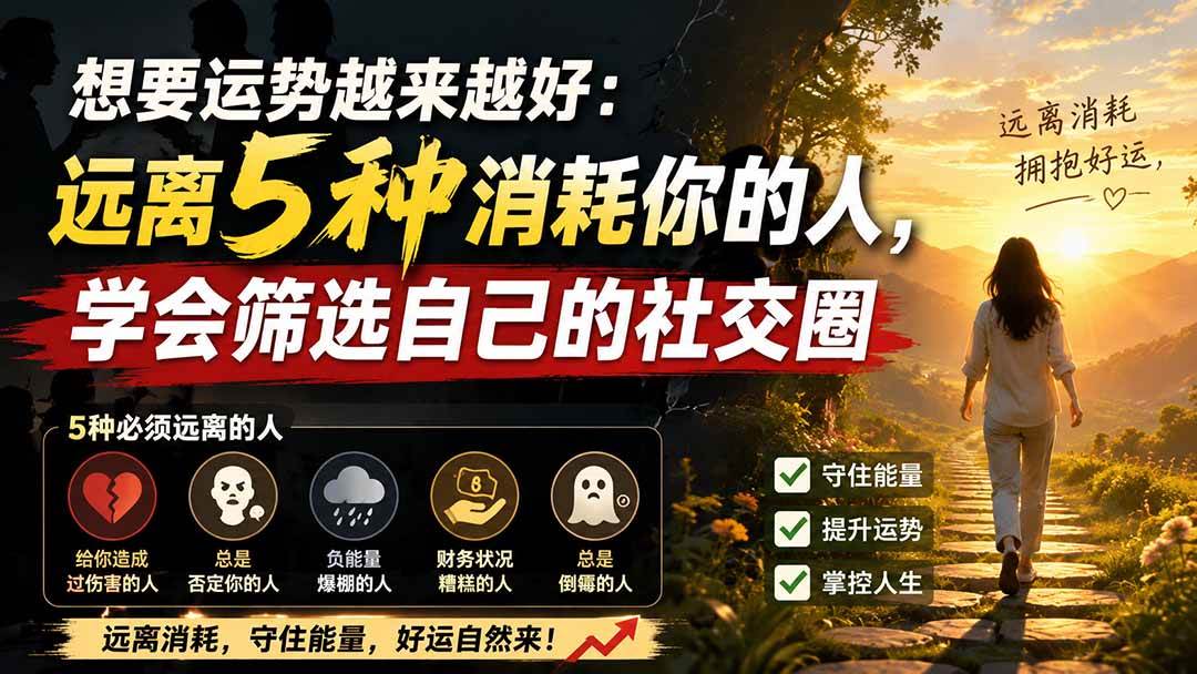 (8.21)付费文章：想要运势越来越好：远离5种消耗你的人，学会筛选自己的社交圈