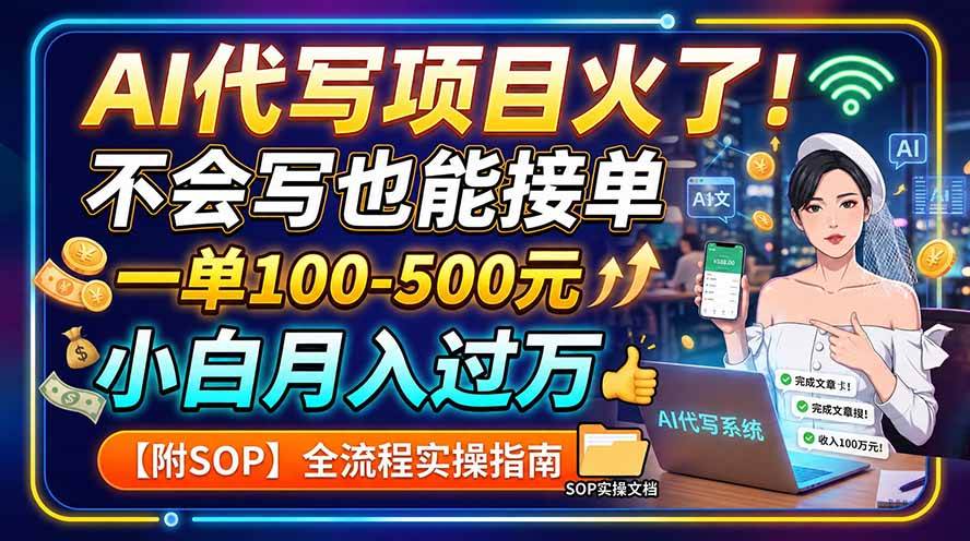 (8.21)AI代写项目火了！不会写也能接单，一单100-500元，小白月入过万【附SOP】